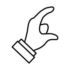 Hand gesture showing C letter, line style