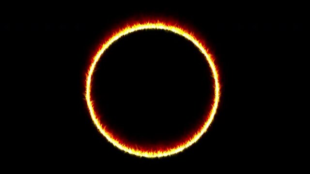 Fire ring circle effect element with dynamic 3d rendering include alpha path.