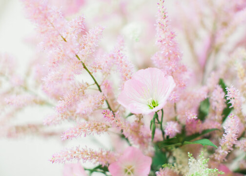 Pink Astilbe and Primrose Bouquet Arrangement