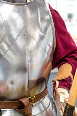 metal cuirass traditional form of medieval Polish warriors background military