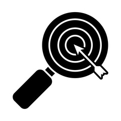 target magnifying glass, silhouette style