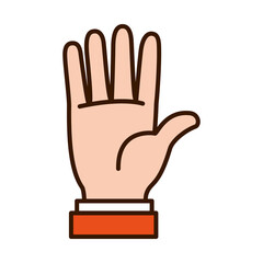 open hand icon, line and fill style