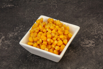 Sweet corn seeds in the bowl