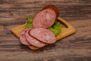 Smoked ham sausage with spices