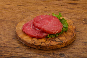 Raw tuna steak for grill