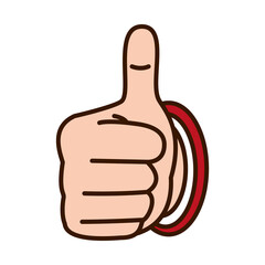 Hand gesture with good expression, line and fill style