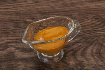 Mustard sauce in the bowl