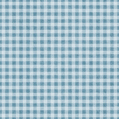 Seamless blue and white farmhouse style gingham texture. Woven linen check cloth pattern background.