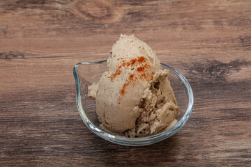 Herring butter spread in the bowl