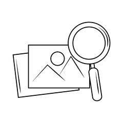 search icon, application photo internet button magnifier line style