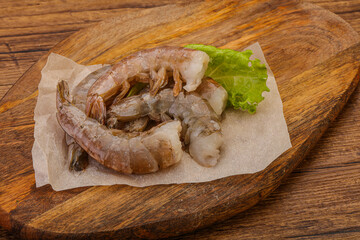 Raw tiger prawn for cooking