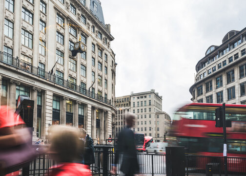 City of London - Businesspeople Rushing to Work Blurred