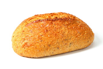 Wholegrain bread isolated on white background