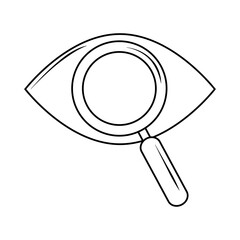 search icon, magnifying observation eye look line style