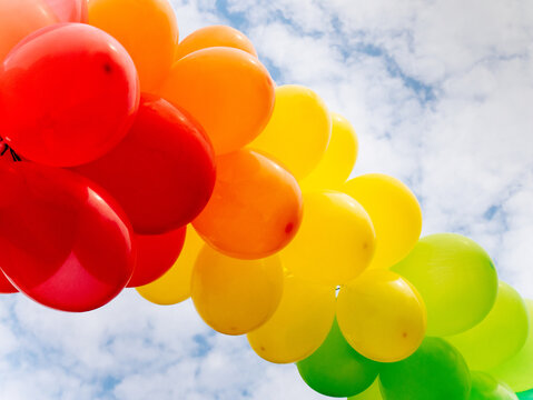 Colorful balloons against the sky