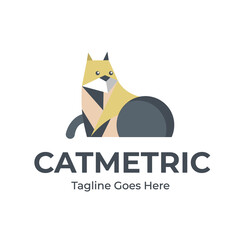 Mosaic style of colorful cat logo design