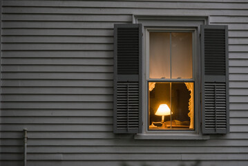 lamp in window