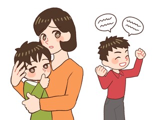 子供の発育が遅れて悩むお母さんのイラスト