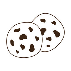 coffee cookies with chocolate chips line icon style