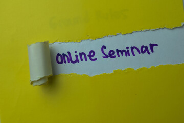Online Seminar Text written in torn paper
