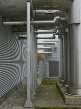 Tubes on the supplying bio gas and heating plant