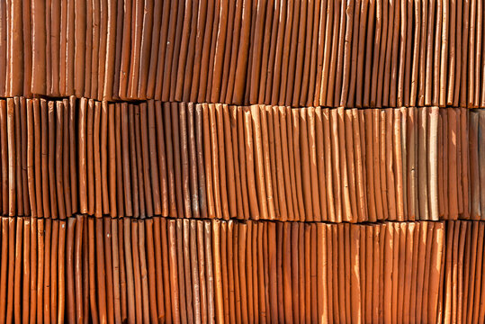 Red tiles background