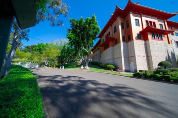 Beautiful colours of a Buddhist temple Nan Tien Temple Woolongong Sydney NSW Australia 