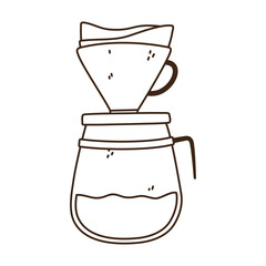 coffee brew method drip line icon style