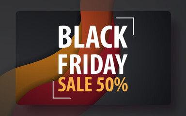 Banner for black friday black and red color