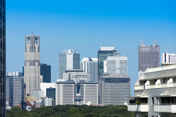 東京　新宿高層ビル群の風景