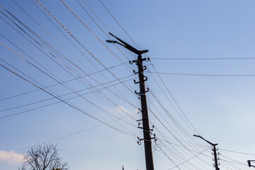 Wires to provide electricity to the city