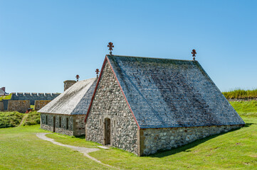 Fortress reinforced stone buildings landscape