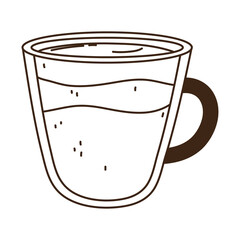 coffee glass cup beverage line icon style