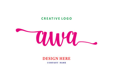 The simple AWA type logo is easy to understand and authoritative - obrazy, fototapety, plakaty