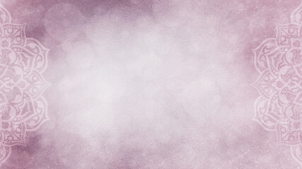 Soft icy mauve pink organic textured background with mandalas