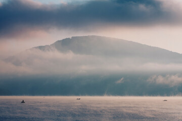 Fisherman on the lake