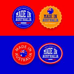 Made in Australia badge label vector template.