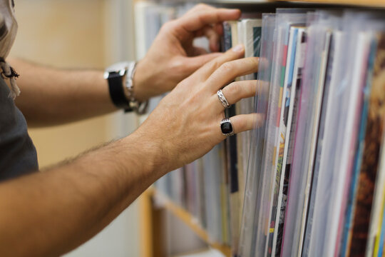 Records shop with vinyls