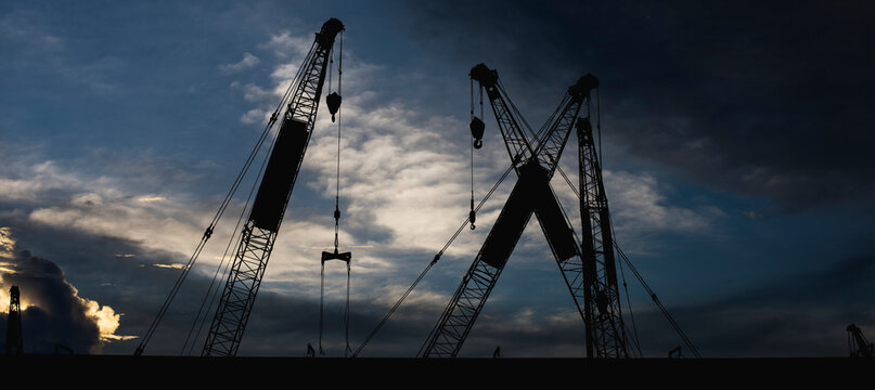 Construction at evening