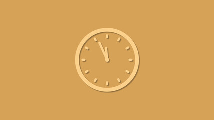 12 hours orange counting down clock icon,Circle clock icon