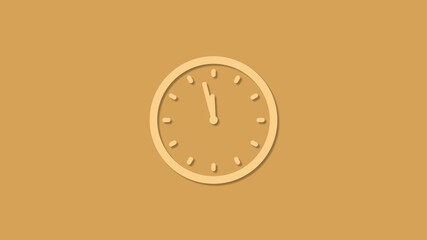 12 hours orange counting down clock icon,Circle clock icon