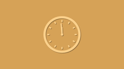 12 hours orange counting down clock icon,Circle clock icon