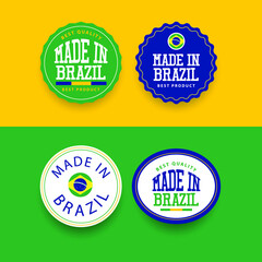 Made in Brazil badge label vector template.
