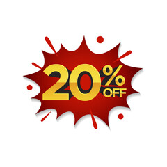 20% Discount, Sale pop art comic style