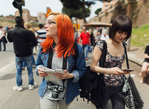 Tourist woman in Rome
