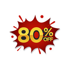 80% Discount, Sale pop art comic style