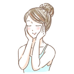 女性　洗顔　スキンケアなど