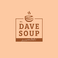 Hot Soup bowl logo badge with personal name frame space