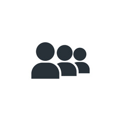 Group of people or group of users, Three persons - social network users Vector Icon
