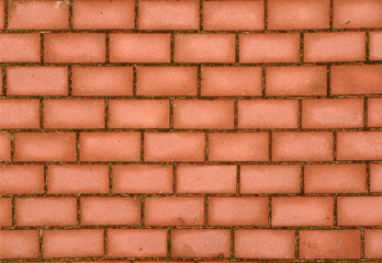 Obraz premium abstract geometric background paved with red brick, selective focus